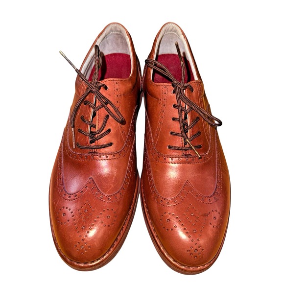 Rockport MENS Size 7M NWOB Dressports Vibram BROWN Leather Wingtip Oxford Shoes - Picture 1 of 15